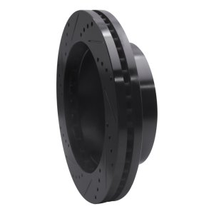 Ford E-Super Duty Brake Rotor (1) - Rear Right - R1 Concepts - Drilled & Slotted - Black - `08-`20